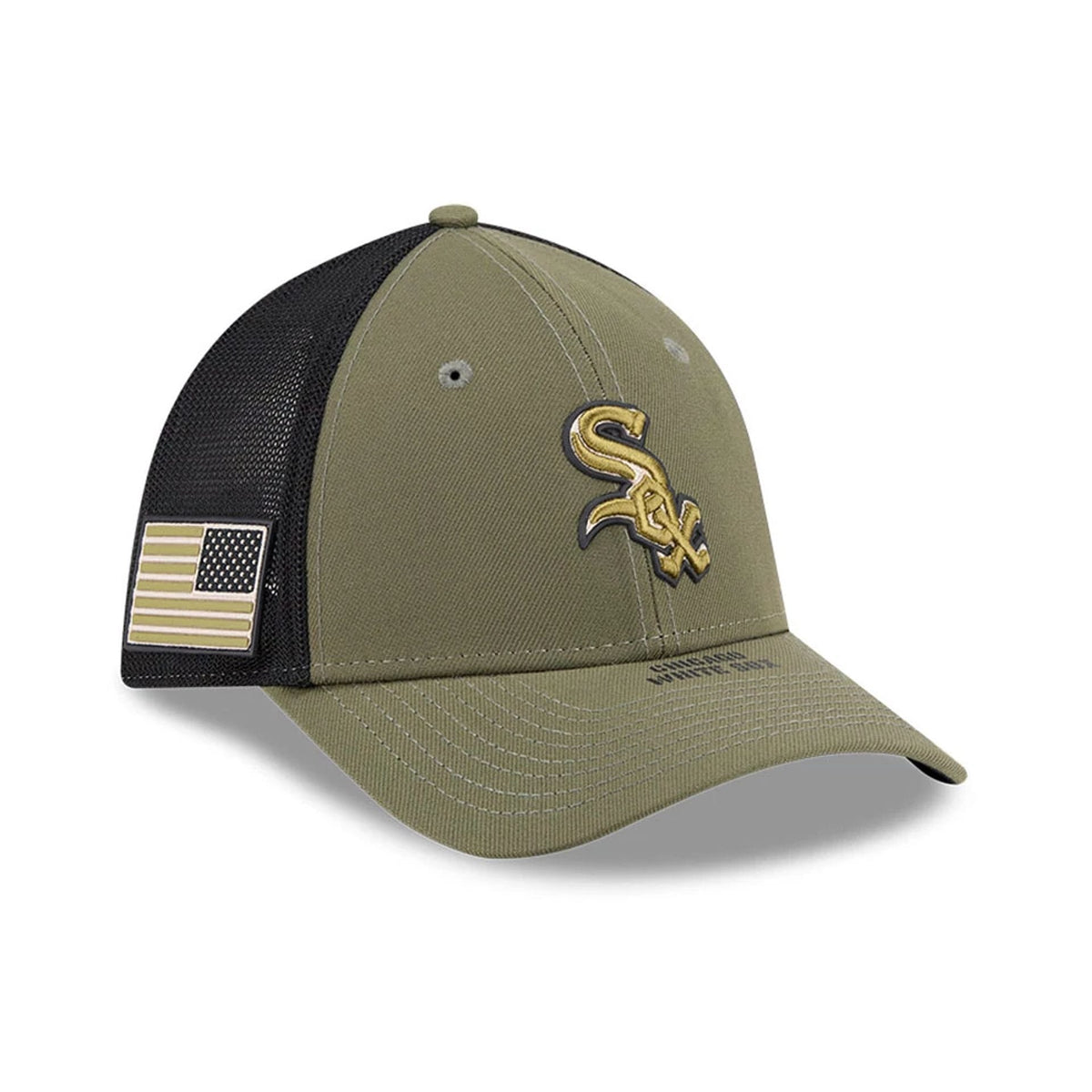 White Sox MLB Armed Forces Day 2026 Green 39THIRTY M-Crown Stretch Fit Cap-klyvox