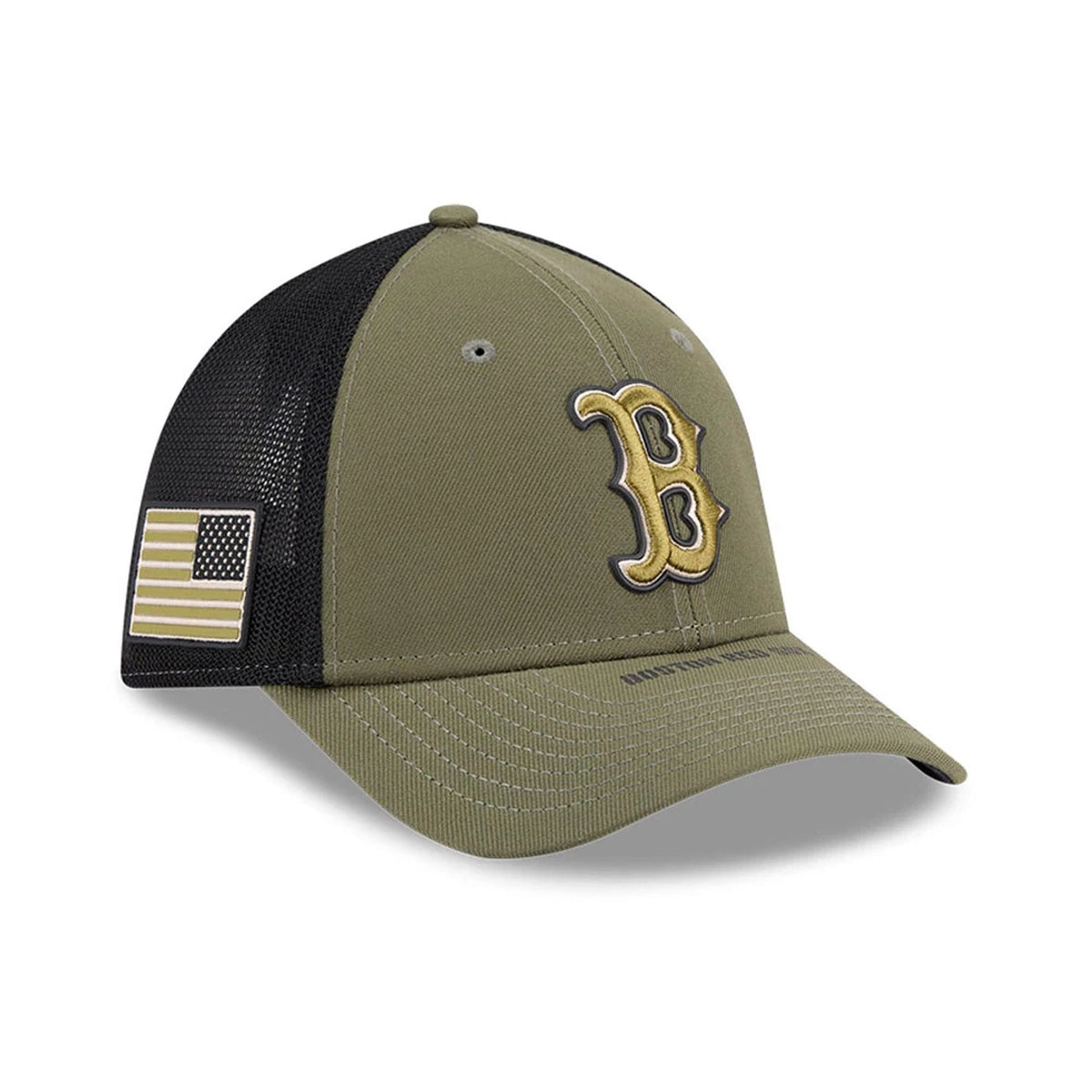 Red Sox MLB Armed Forces Day 2026 Green 39THIRTY M-Crown Stretch Fit Cap-klyvox