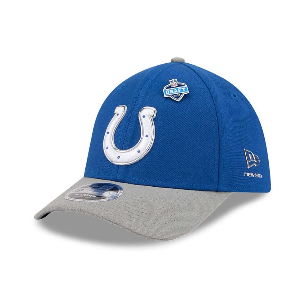 Indianapolis Colts NFL Draft 2026 Blue 39THIRTY M-Crown Stretch Fit Cap-klyvox
