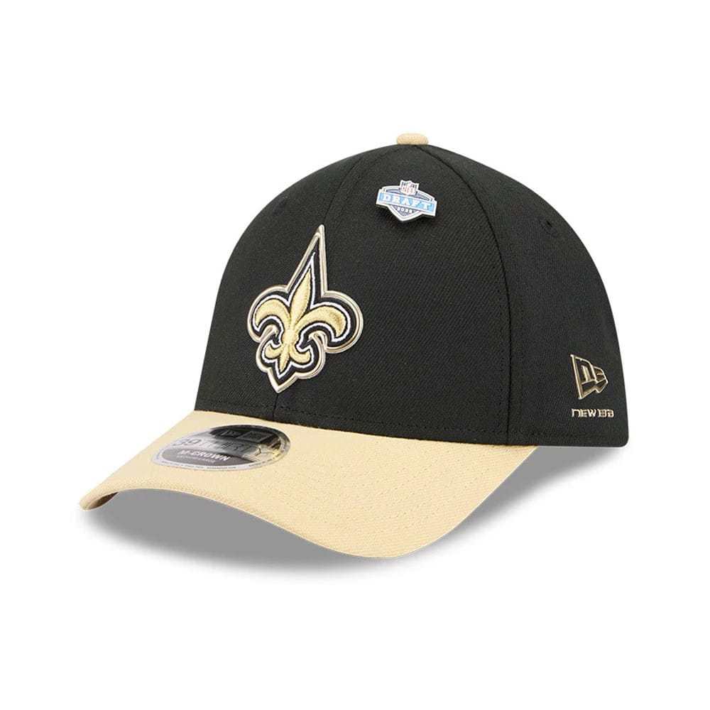 New Orleans Saints NFL Draft 2026 Black 39THIRTY M-Crown Stretch Fit Cap-klyvox