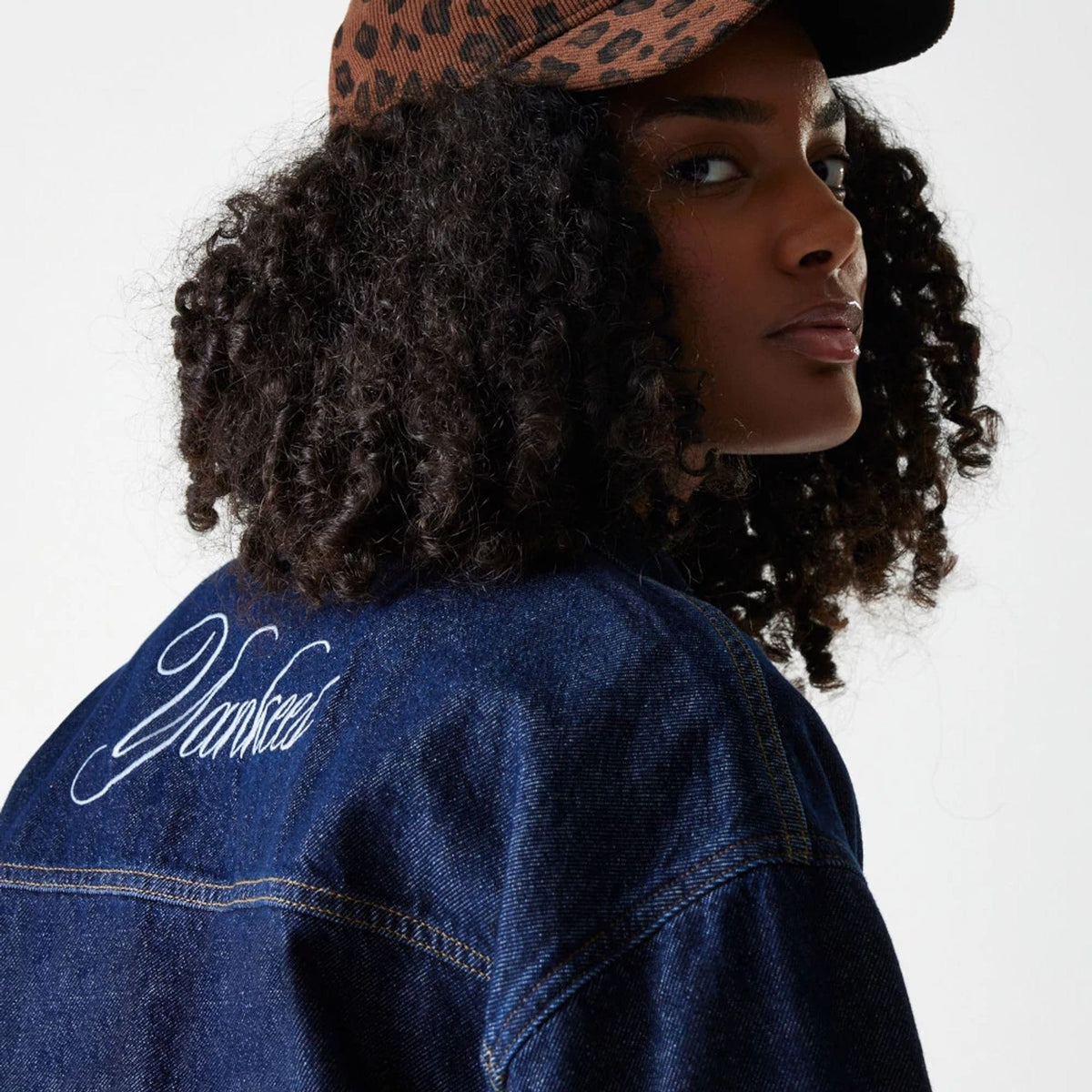 New York Yankees Womens MLB Denim Dark Blue Jacket-klyvox