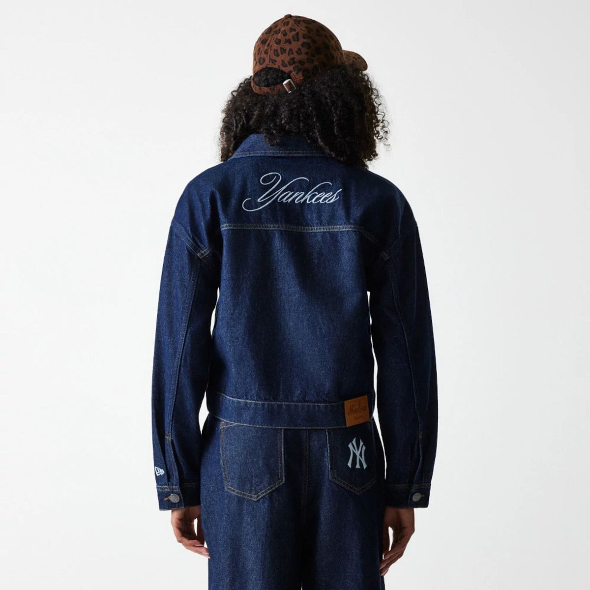 New York Yankees Womens MLB Denim Dark Blue Jacket-klyvox