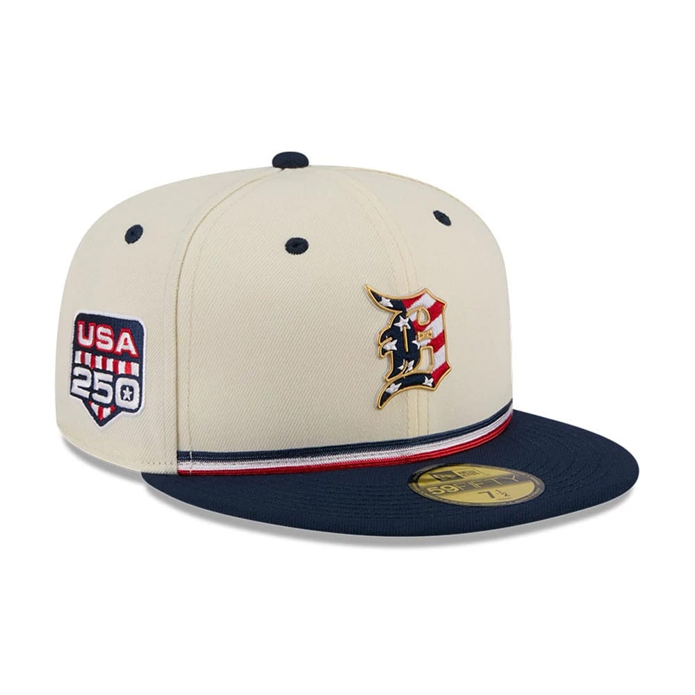 Detroit Tigers MLB 4th Of July 2026 Cream 59FIFTY Fitted Cap-klyvox