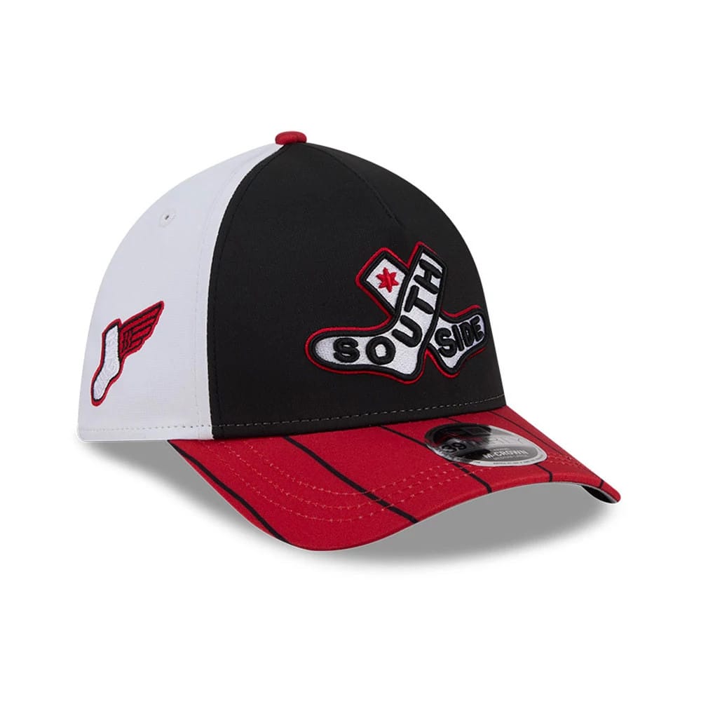 White Sox MLB City Connect Black 39THIRTY M-Crown A-Frame Stretch Fit Cap-klyvox