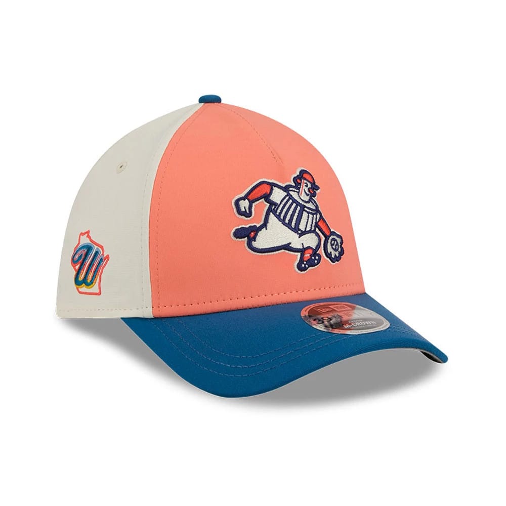 Brewers MLB City Connect Peach 39THIRTY M-Crown A-Frame Stretch Fit Cap-klyvox