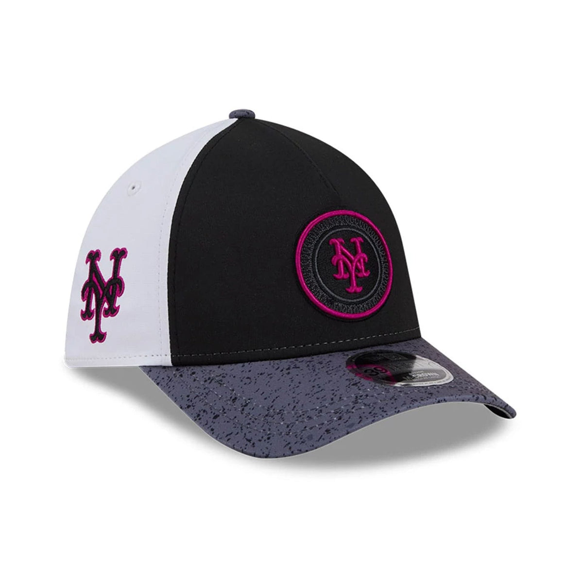 Mets MLB City Connect Black 39THIRTY M-Crown A-Frame Stretch Fit Cap-klyvox