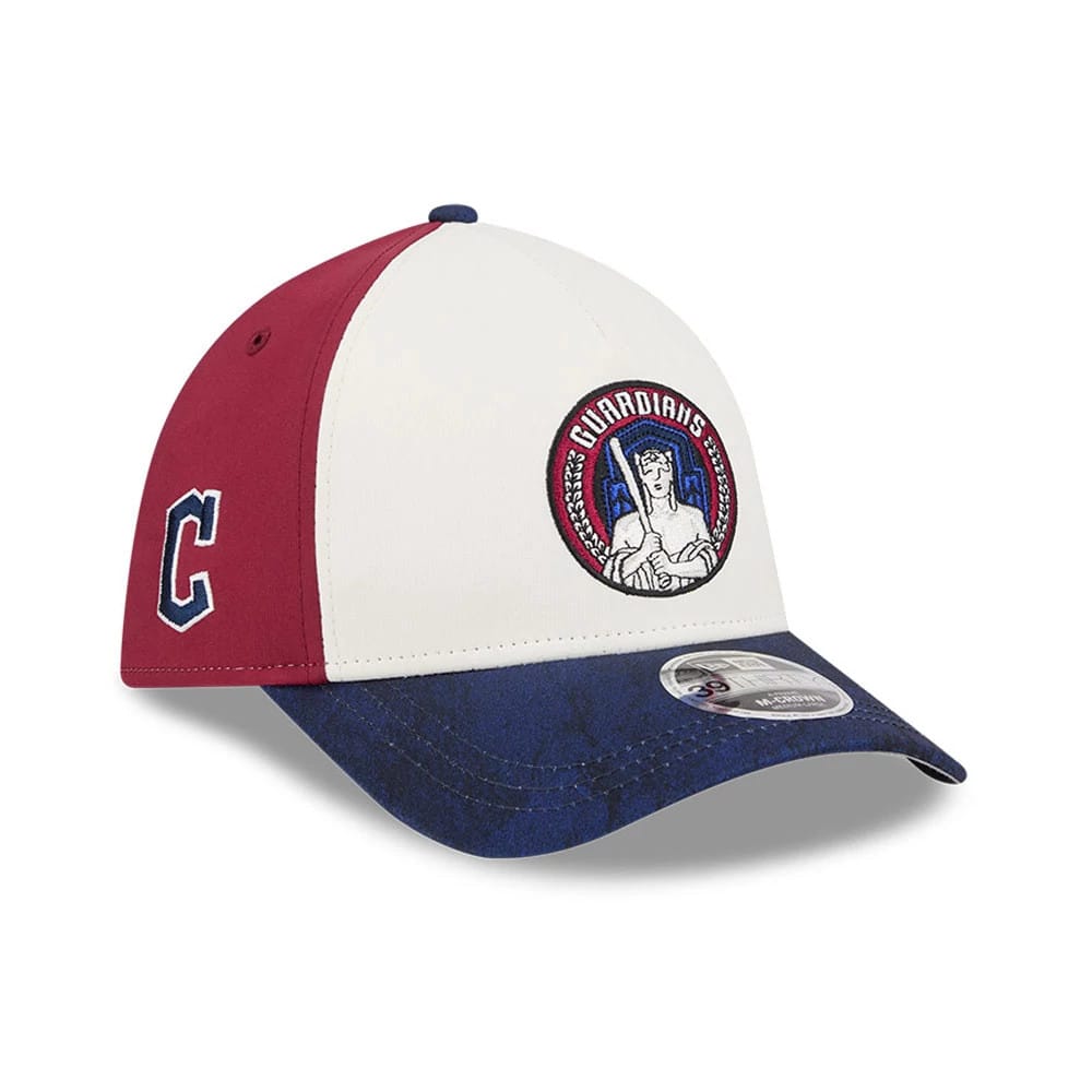 Guardians MLB City Connect White 39THIRTY M-Crown A-Frame Stretch Fit Cap-klyvox