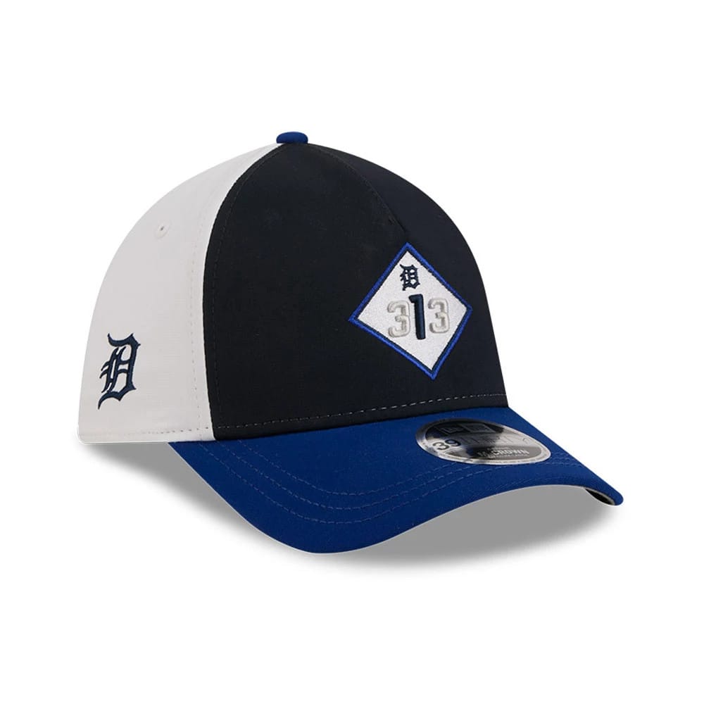 Tigers MLB City Connect Navy 39THIRTY M-Crown A-Frame Stretch Fit Cap-klyvox