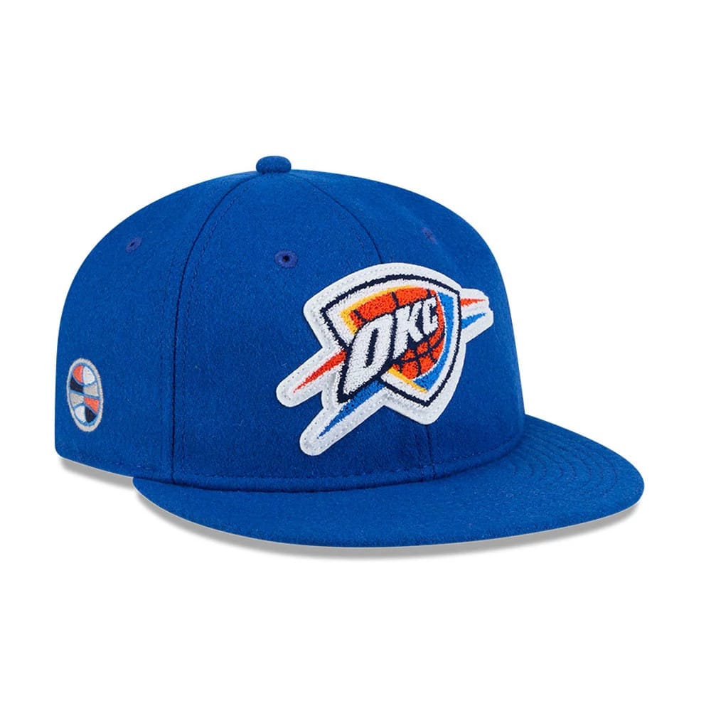 Oklahoma City Thunder NBA Chenille Woven Blue Retro Crown 9FIFTY Cap-klyvox