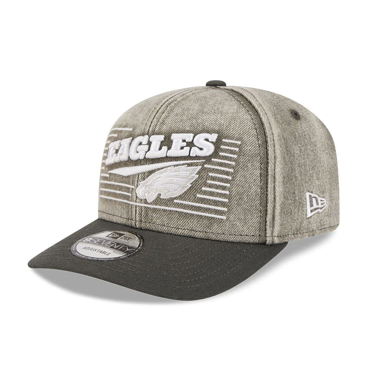 Philadelphia Eagles NFL Washed Denim Dark Grey 9SEVENTY Stretch Snap Cap-klyvox