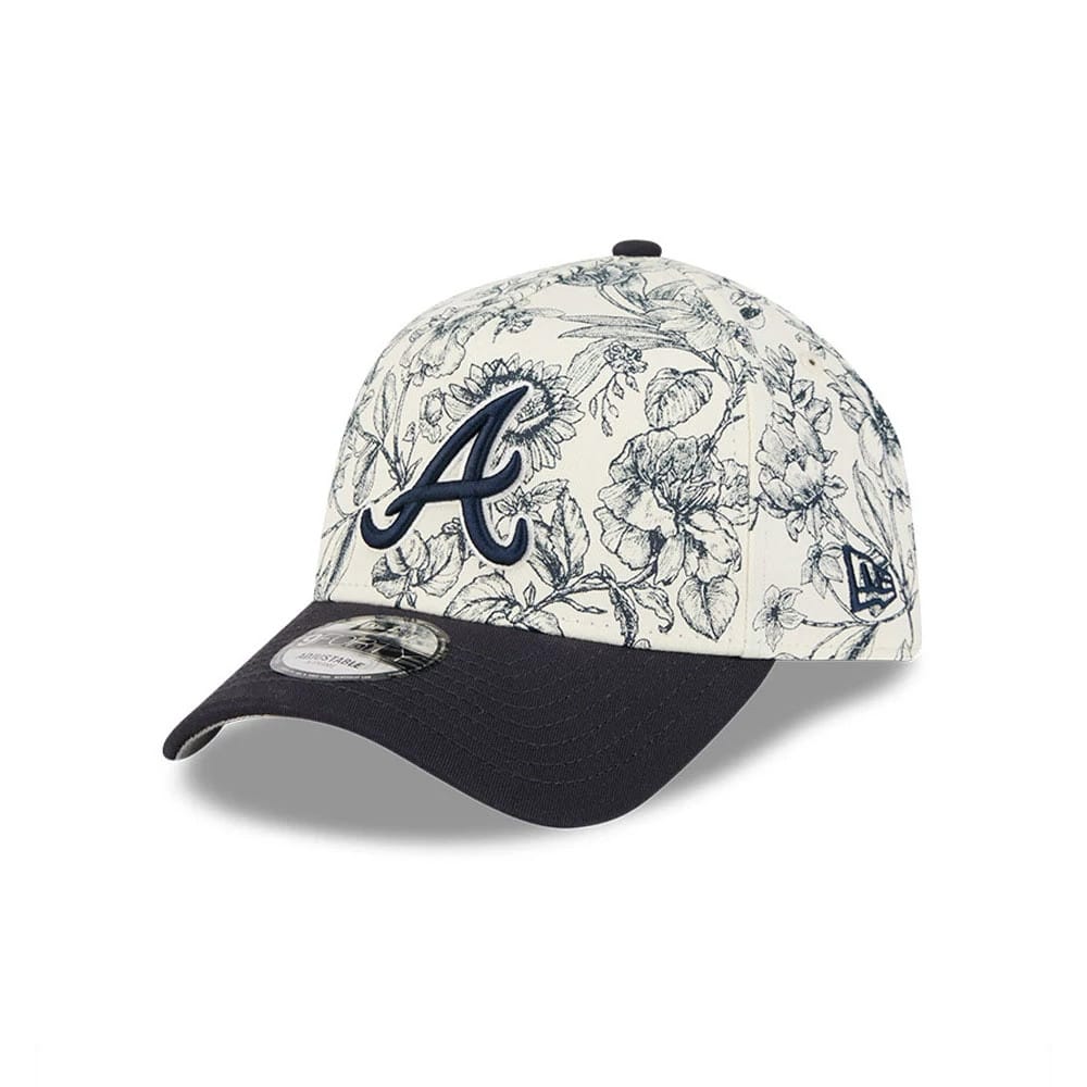 Atlanta Braves MLB Spring Floral Navy 9FORTY A-Frame Adjustable Cap-klyvox