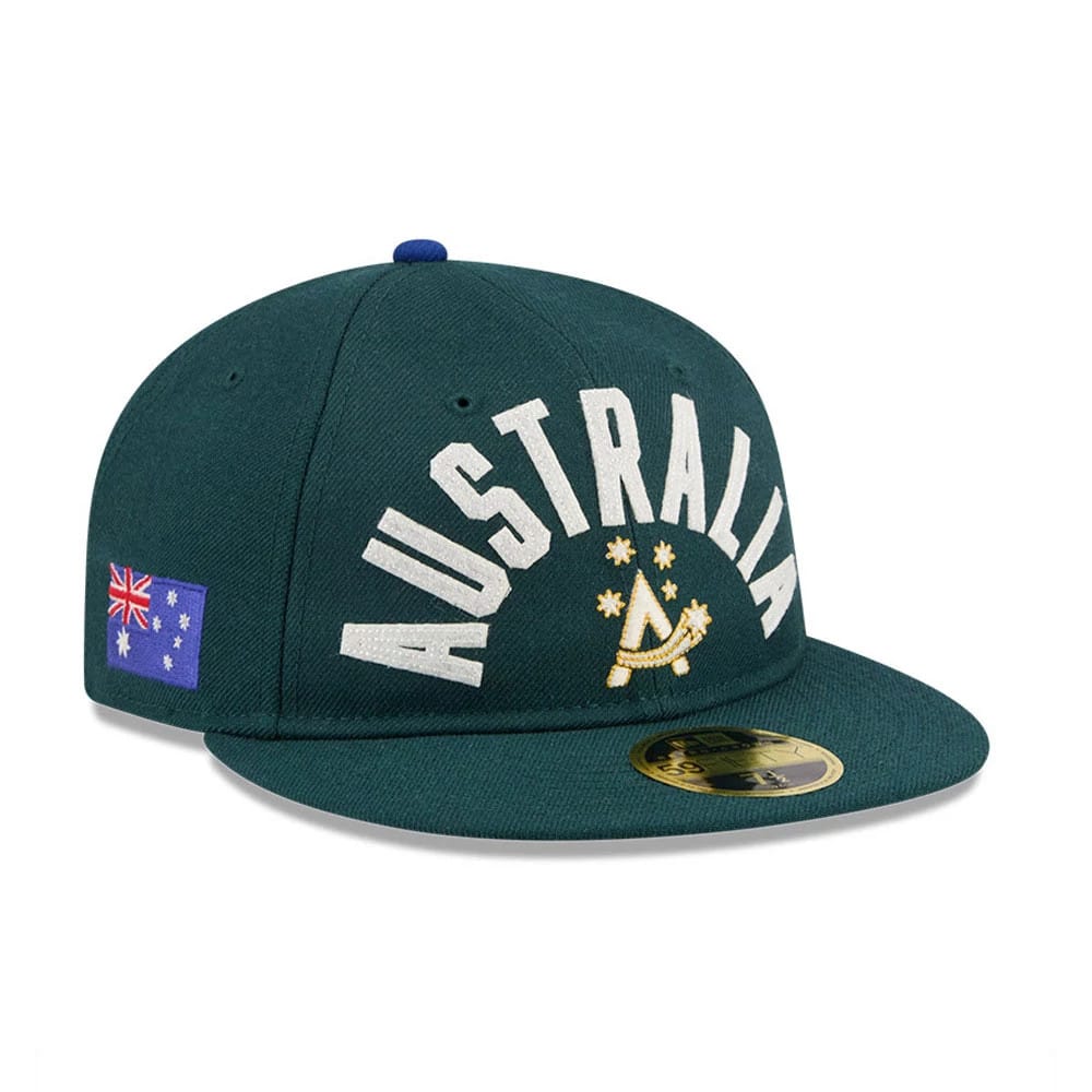 WBC Australia Dark Green Retro Crown 59FIFTY Fitted Cap-klyvox