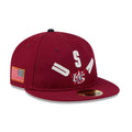 WBC USA Classical Script Dark Red Retro Crown 59FIFTY Fitted Cap-klyvox