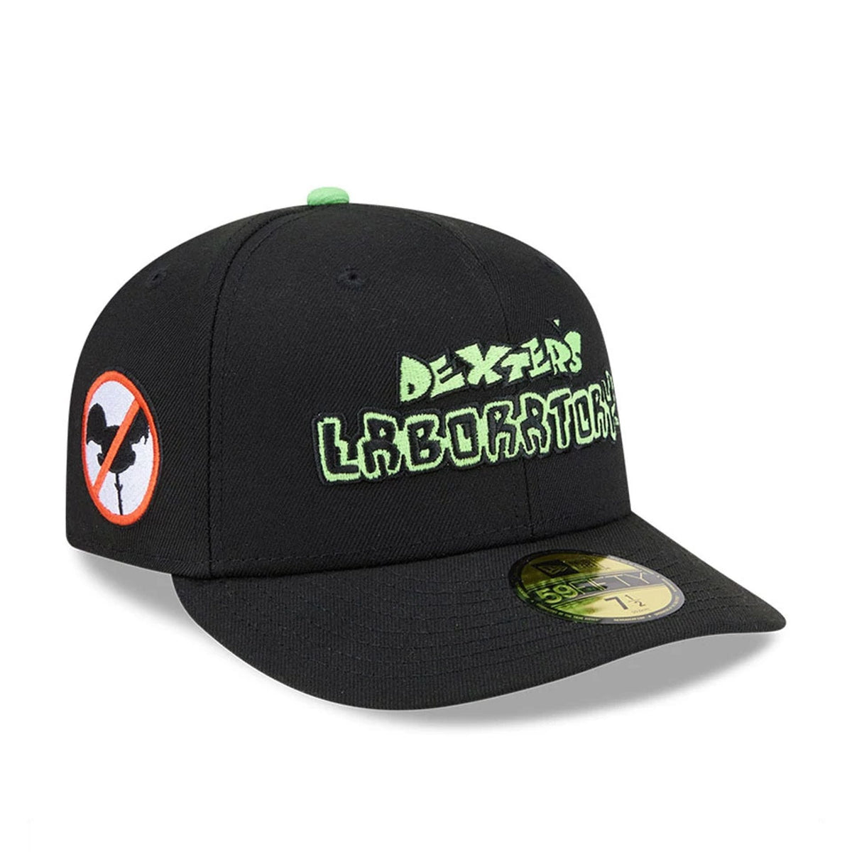 Warner Bros Logo Dexter's Laboratory Black 59FIFTY Fitted Cap-klyvox