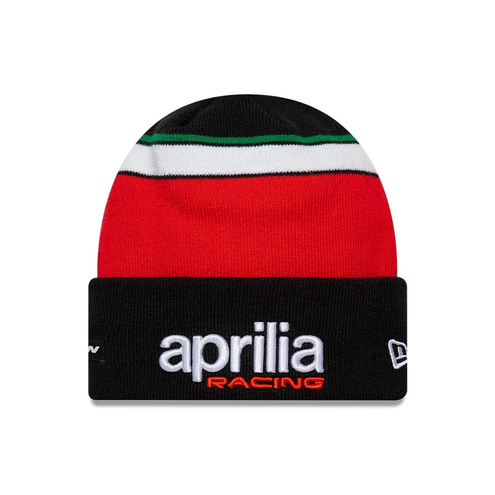 Aprilia Team Black Cuff Knit Beanie Hat-klyvox