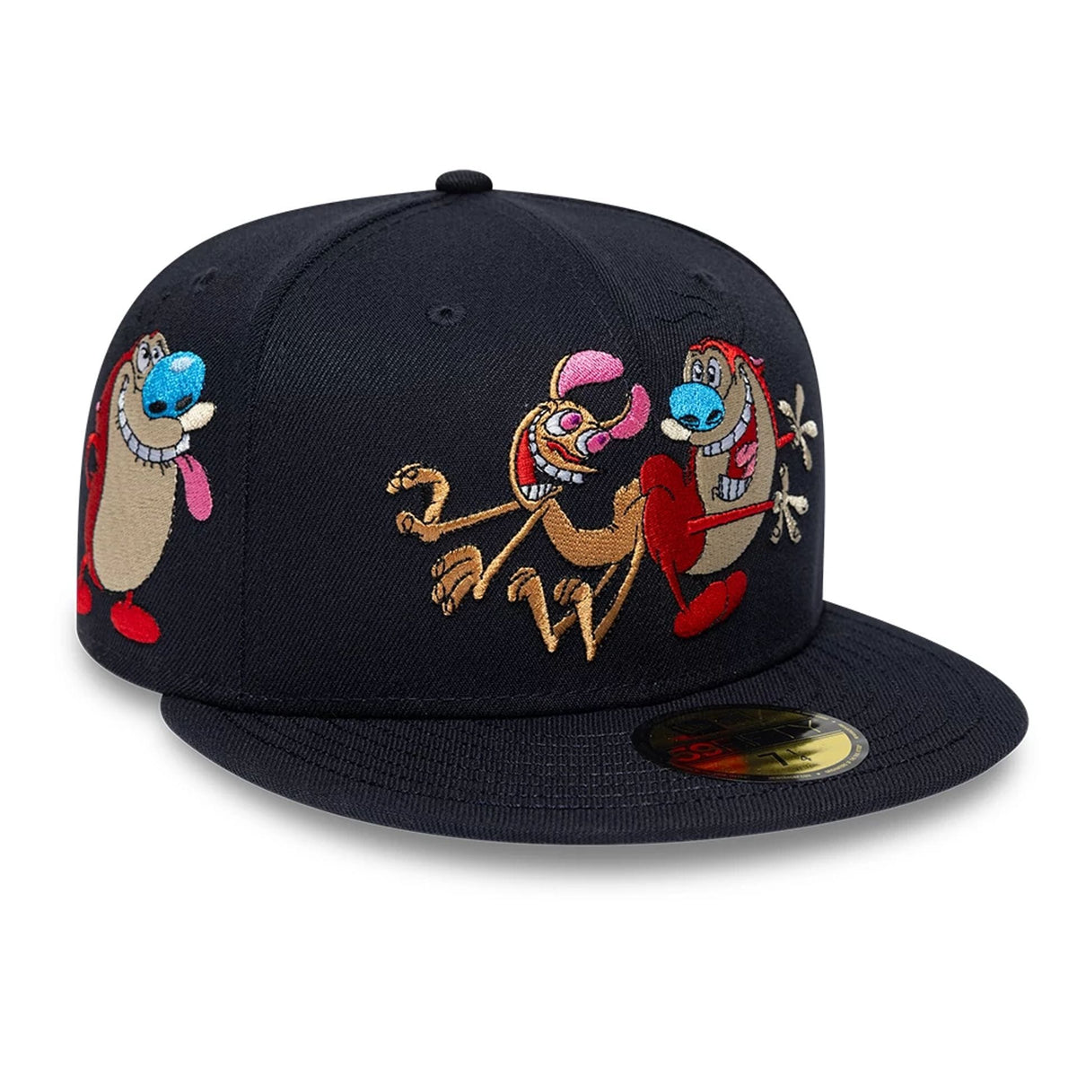 Ren & Stimpy Happy Happy Joy Joy Navy 59FIFTY Fitted Cap-klyvox