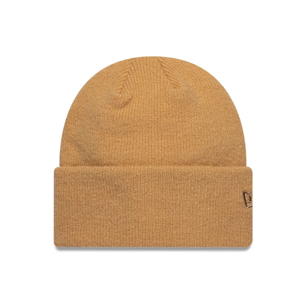 New Era Mohair Light Beige Wide Cuff Knit Beanie Hat-klyvox