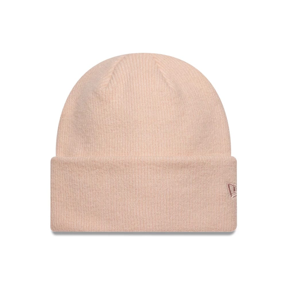 New Era Mohair Pastel Pink Wide Cuff Knit Beanie Hat-klyvox
