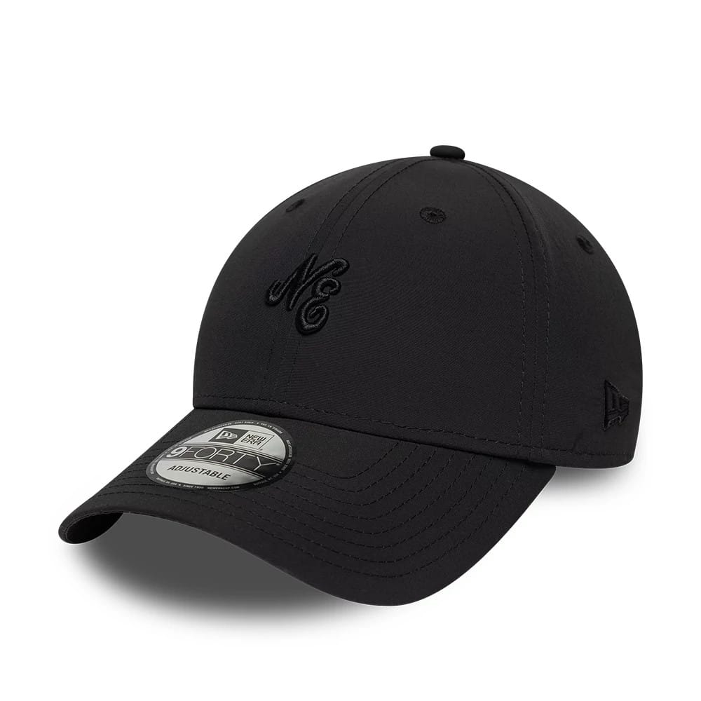 New Era Mini Logo Recycled Black On Black 9FORTY Adjustable Cap-klyvox