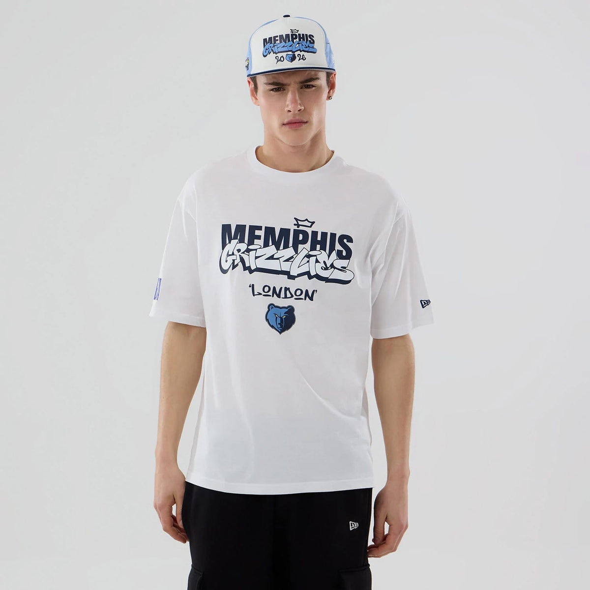 Memphis Grizzlies NBA London Game 2026 White Oversized T-Shirt-klyvox