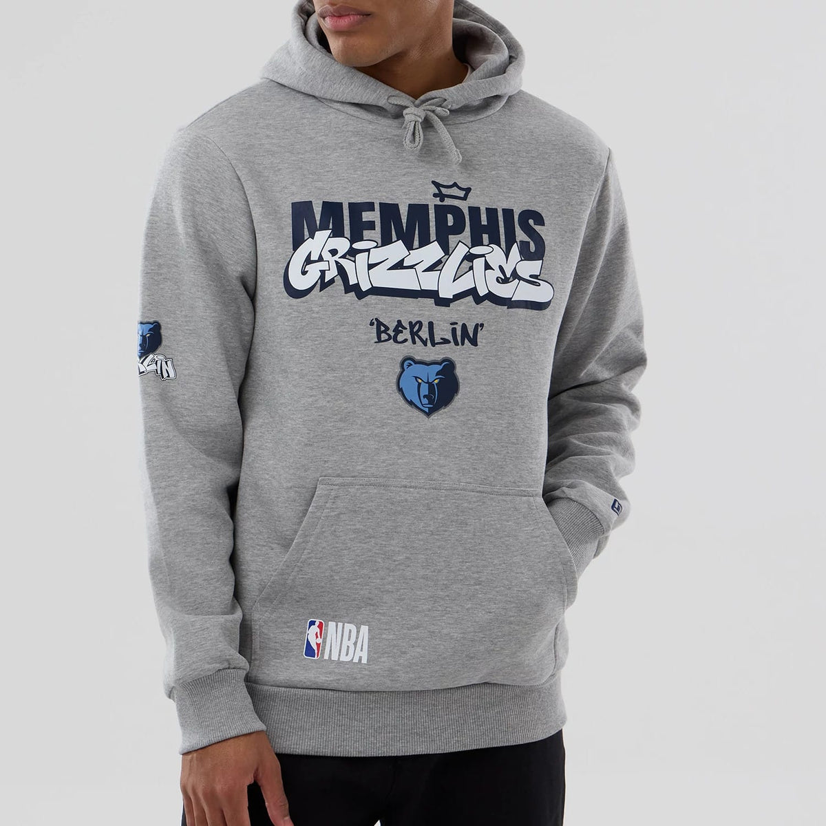 Memphis Grizzlies NBA Berlin Game 2026 Grey Pullover Hoodie-klyvox