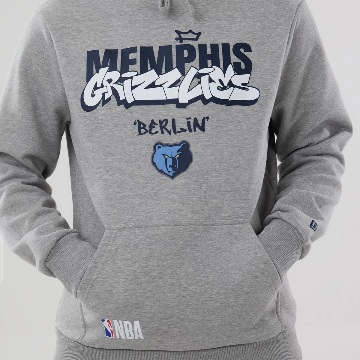 Memphis Grizzlies NBA Berlin Game 2026 Grey Pullover Hoodie-klyvox