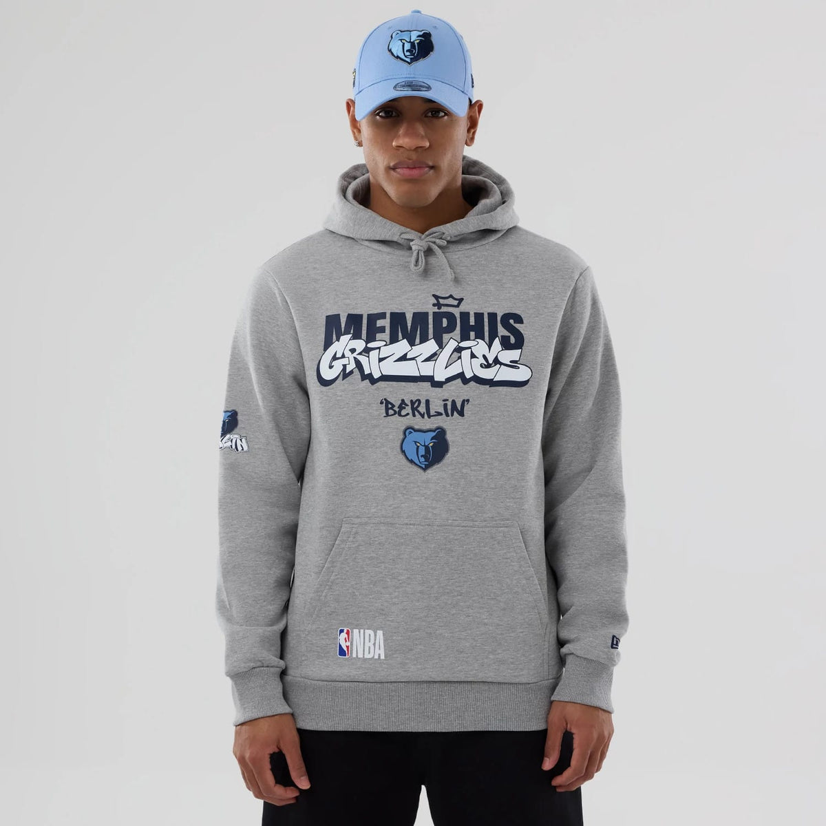 Memphis Grizzlies NBA Berlin Game 2026 Grey Pullover Hoodie-klyvox
