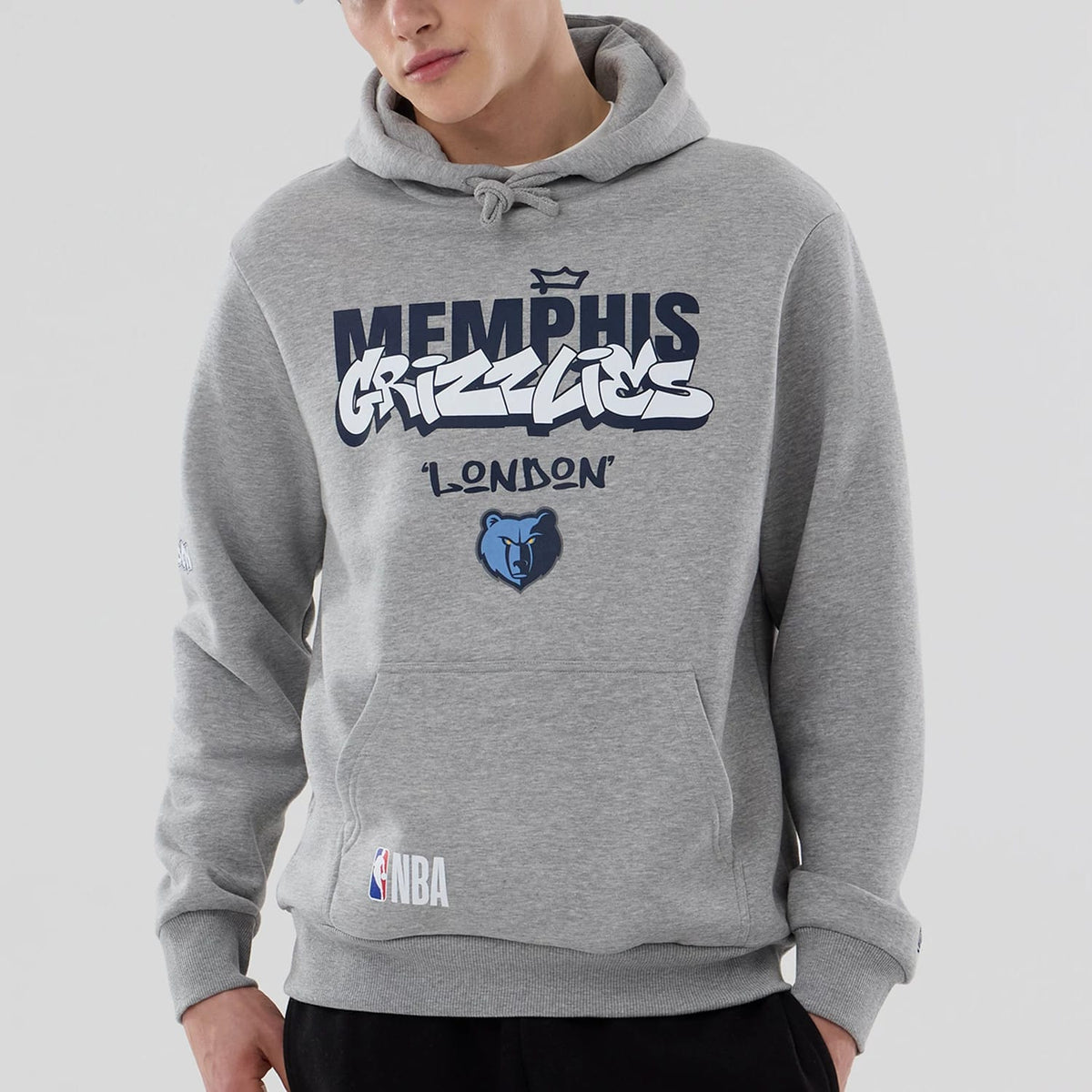 Memphis Grizzlies NBA London Game 2026 Grey Pullover Hoodie-klyvox