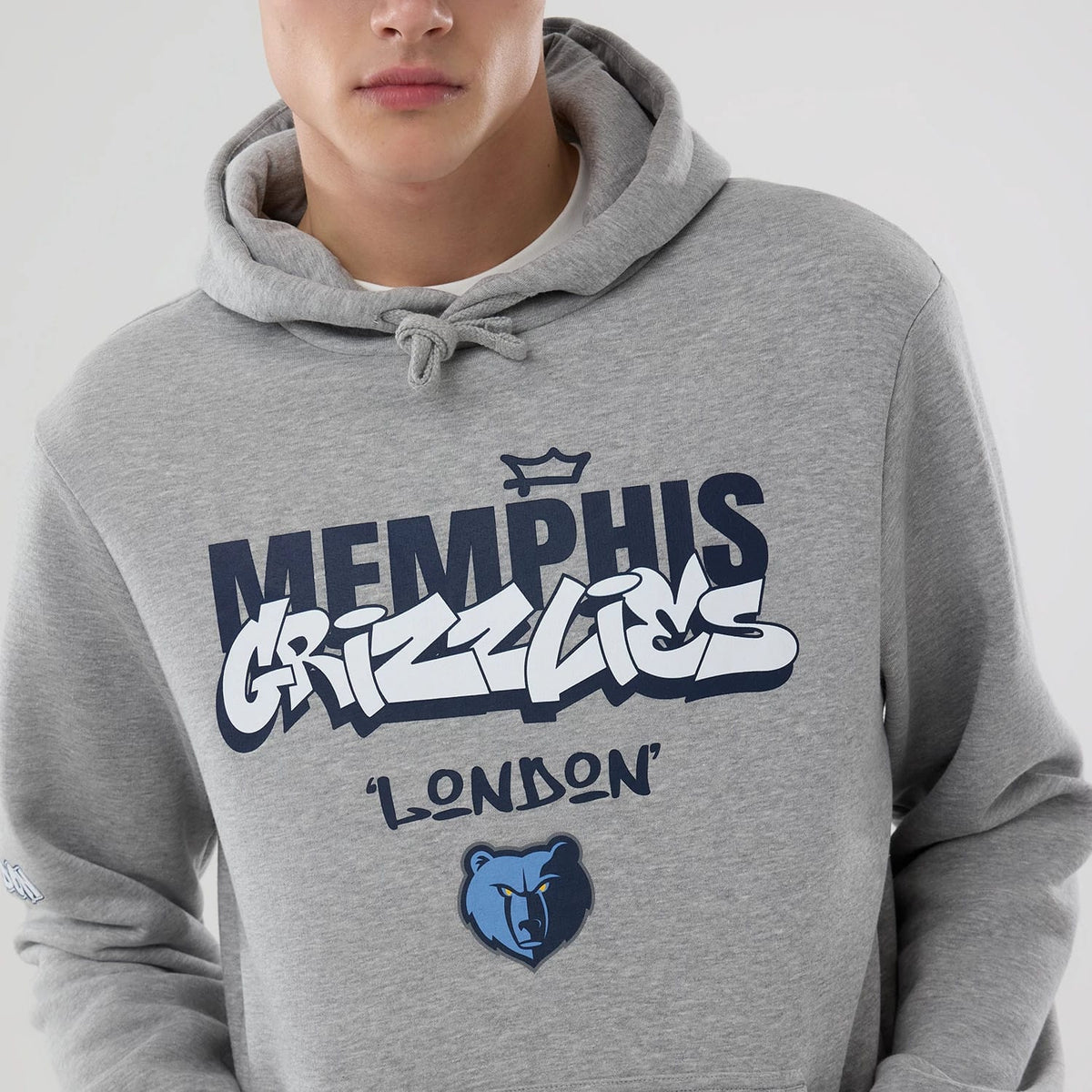 Memphis Grizzlies NBA London Game 2026 Grey Pullover Hoodie-klyvox