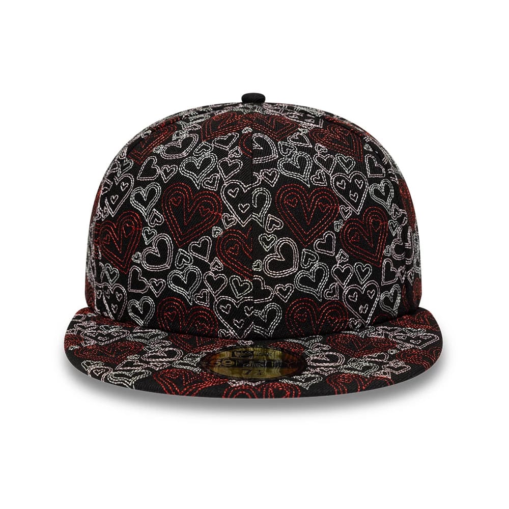New Era All Over Hearts Black 59FIFTY Fitted Cap-klyvox