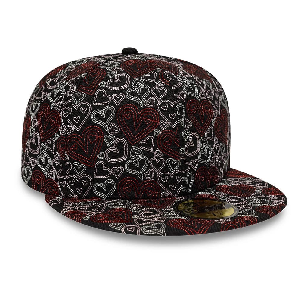 New Era All Over Hearts Black 59FIFTY Fitted Cap-klyvox