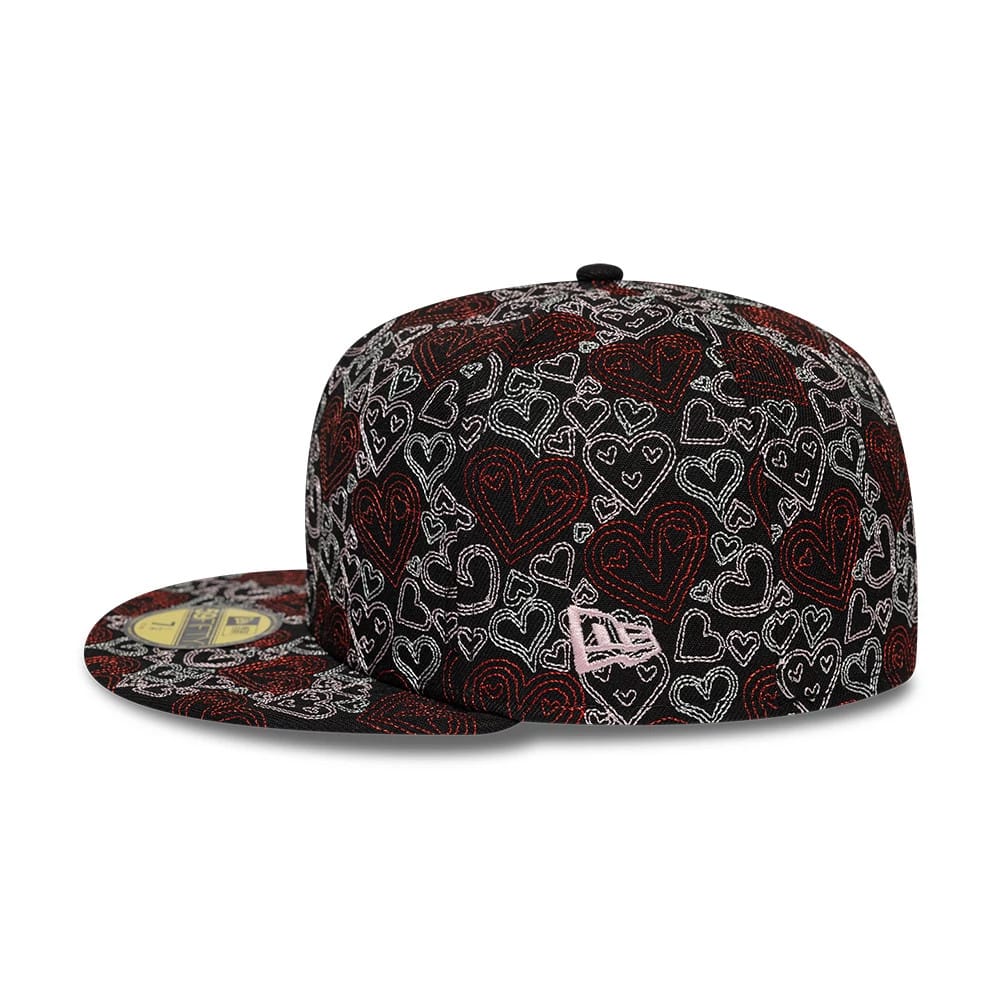New Era All Over Hearts Black 59FIFTY Fitted Cap-klyvox