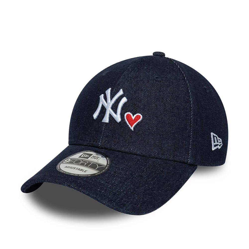 New York Yankees MLB Denim Heart Navy 9FORTY Adjustable Cap-klyvox