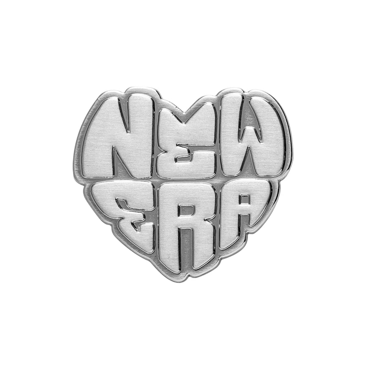 New Era Heart Silver Pin Badge-klyvox