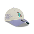 LA Dodgers MLB Lavender Flowers White Casual Classic Adjustable Cap-klyvox