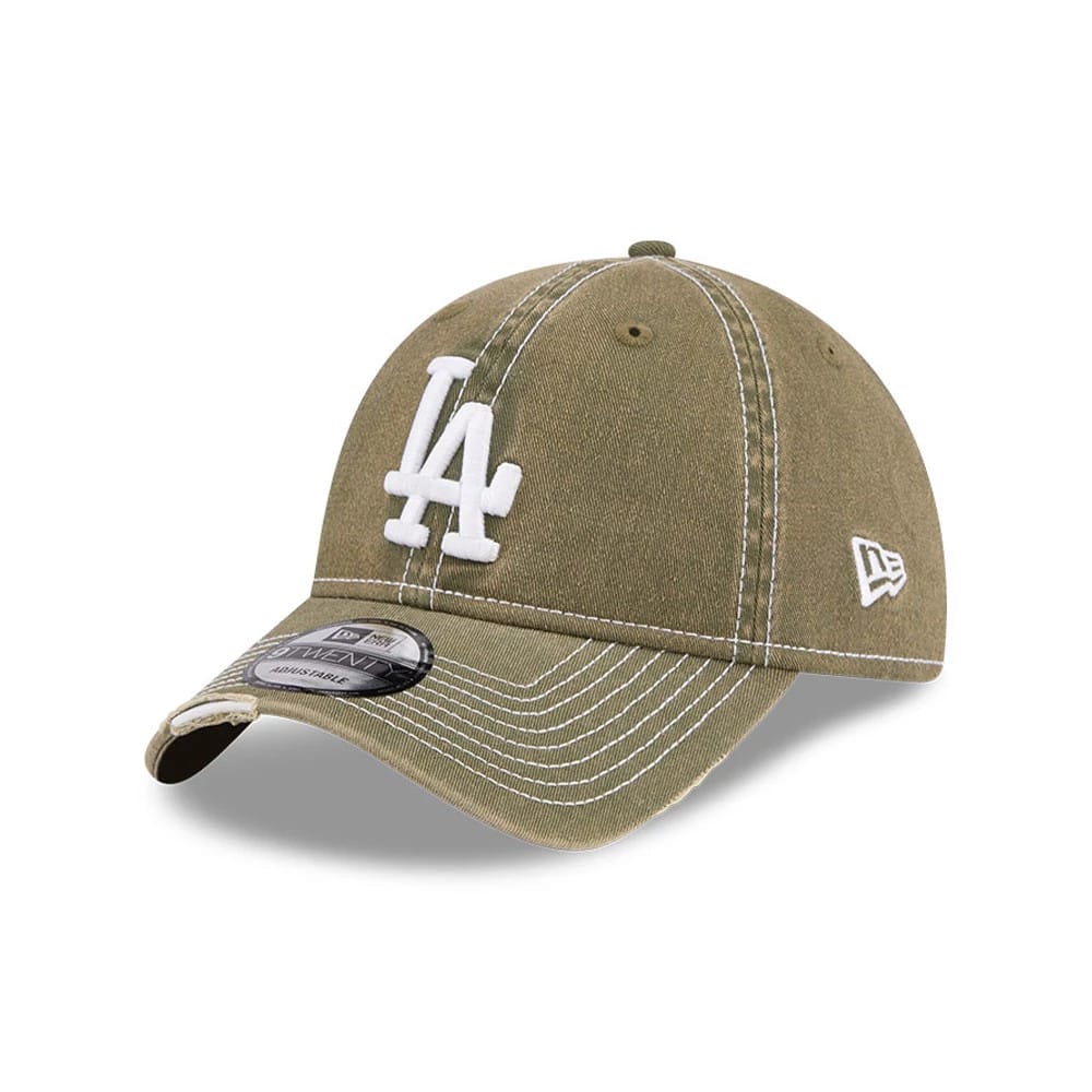 LA Dodgers MLB Stencil Distressed Green 9TWENTY Adjustable Cap-klyvox