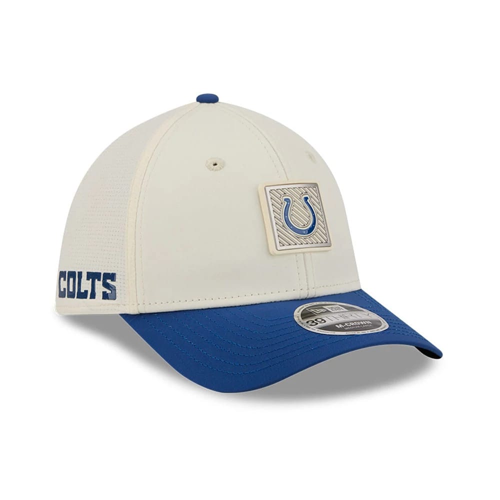 Indianapolis Colts NFL Training 2026 White 39THIRTY M-Crown Stretch Fit Cap-klyvox
