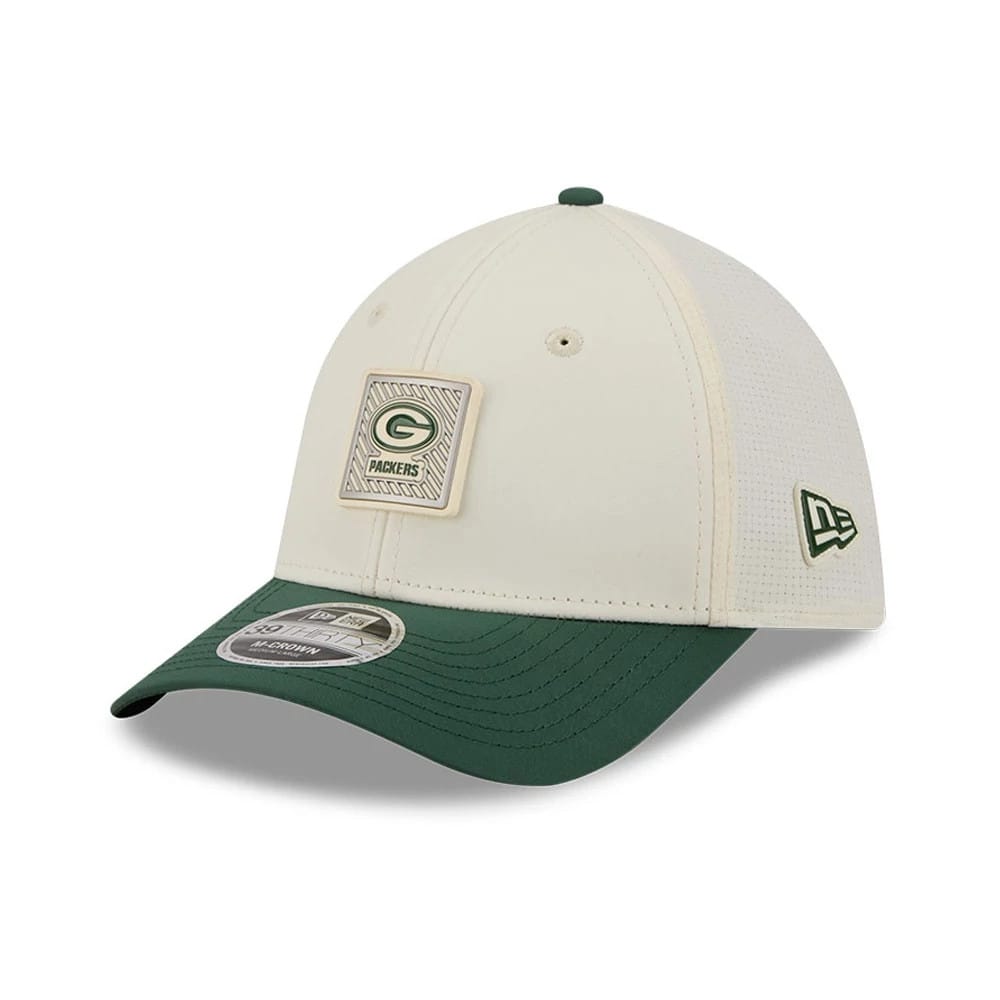 Green Bay Packers NFL Training 2026 White 39THIRTY M-Crown Stretch Fit Cap-klyvox