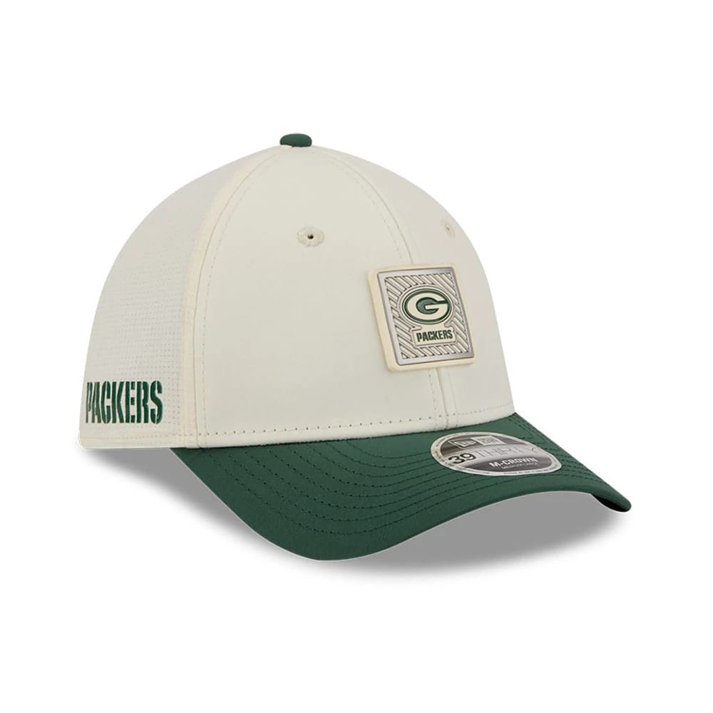 Green Bay Packers NFL Training 2026 White 39THIRTY M-Crown Stretch Fit Cap-klyvox