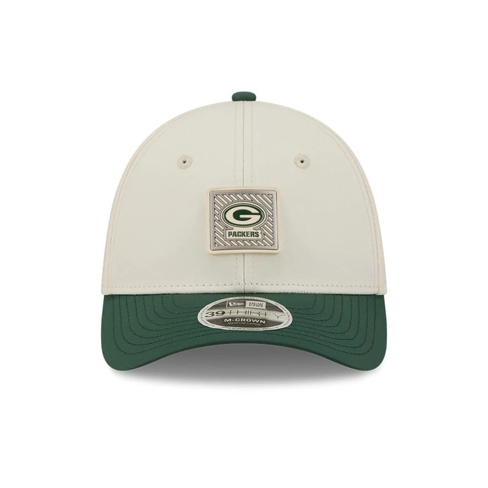 Green Bay Packers NFL Training 2026 White 39THIRTY M-Crown Stretch Fit Cap-klyvox