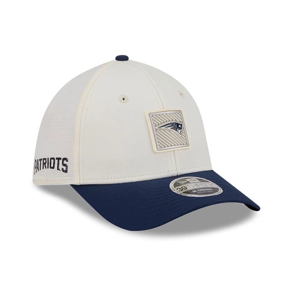 Patriots NFL Training 2026 White 39THIRTY M-Crown Stretch Fit Cap-klyvox