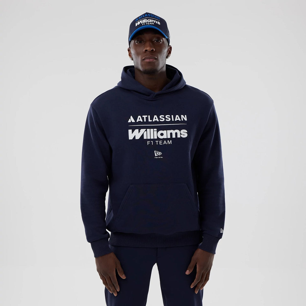 Williams Navy Oversized Pullover Hoodie-klyvox