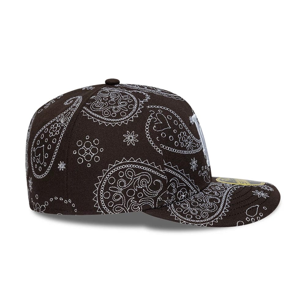 LA Dodgers MLB All Over Paisley Dark Brown Low Profile 59FIFTY Fitted Cap-klyvox