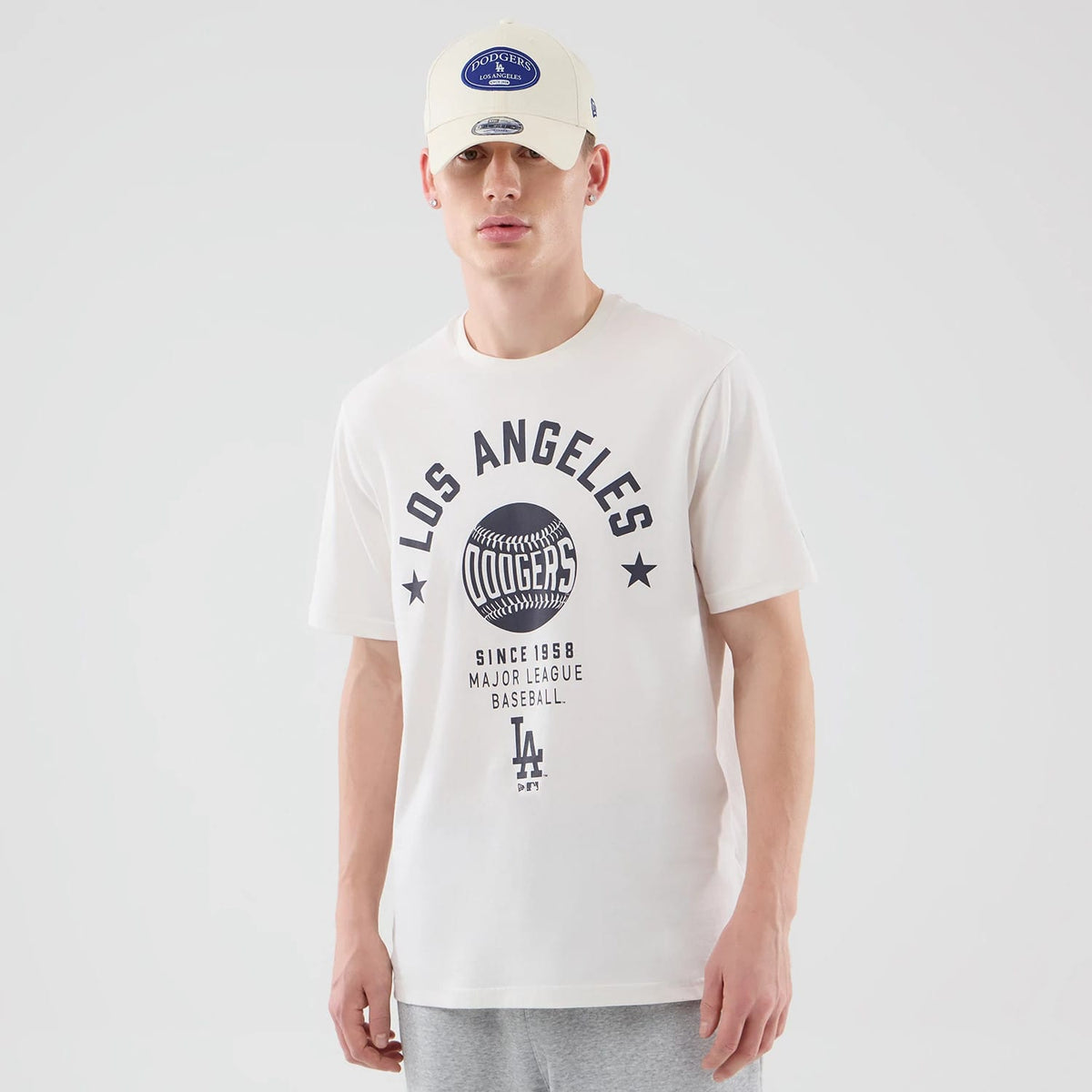 LA Dodgers MLB Graphic Open White T-Shirt-klyvox