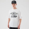 New York Yankees MLB Logo Graphic White Oversized T-Shirt-klyvox