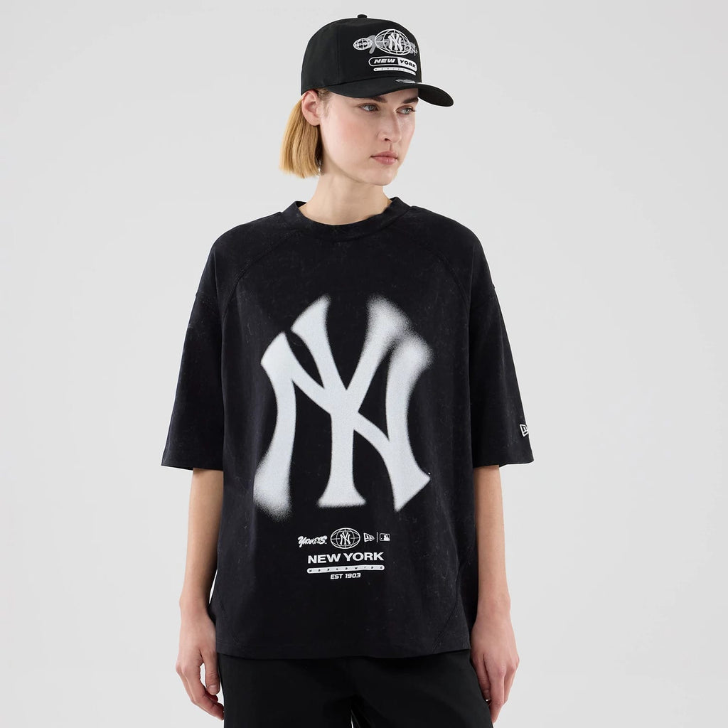 New York Yankees MLB Graphic Boxy Black T-Shirt-klyvox