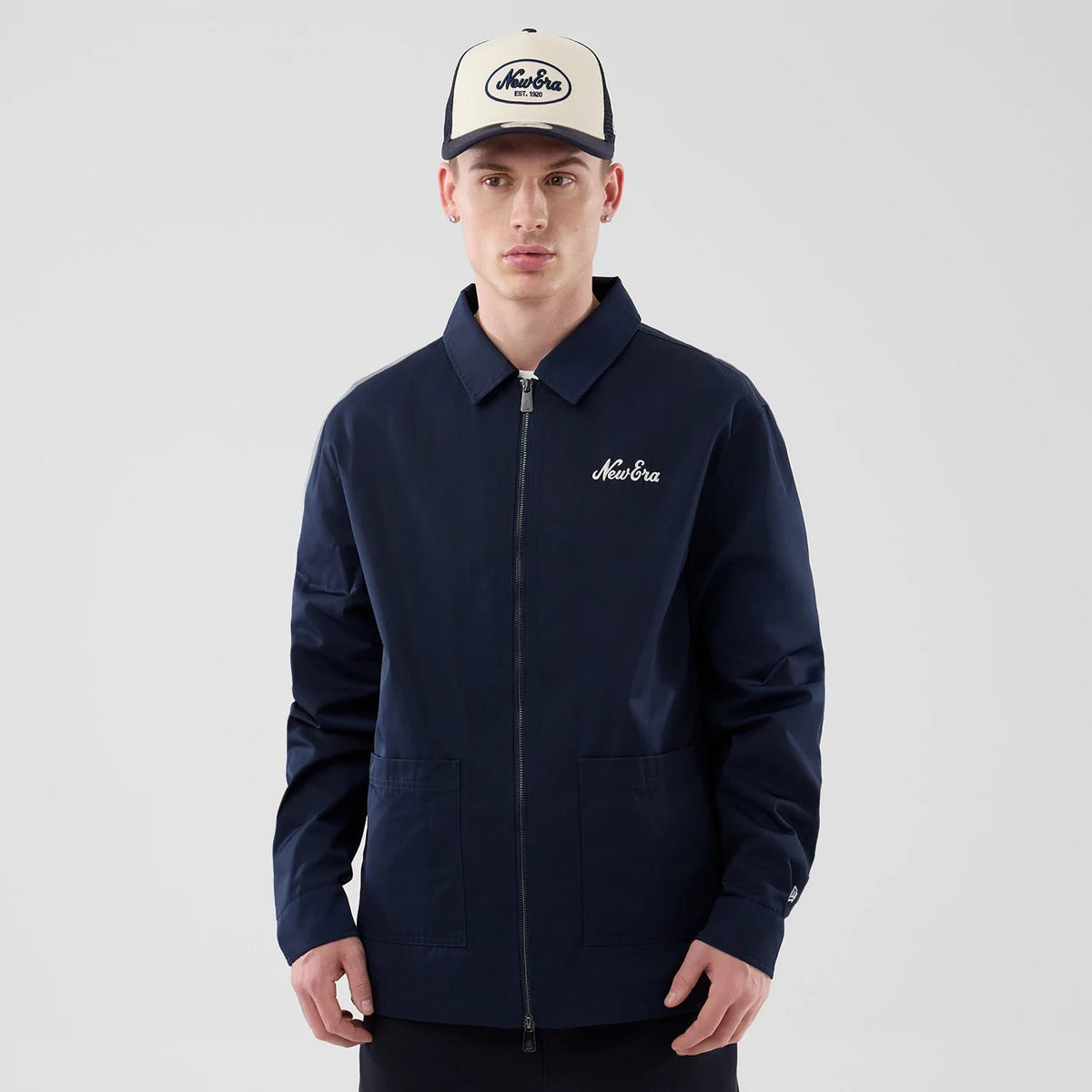 New Era Navy Shacket-klyvox