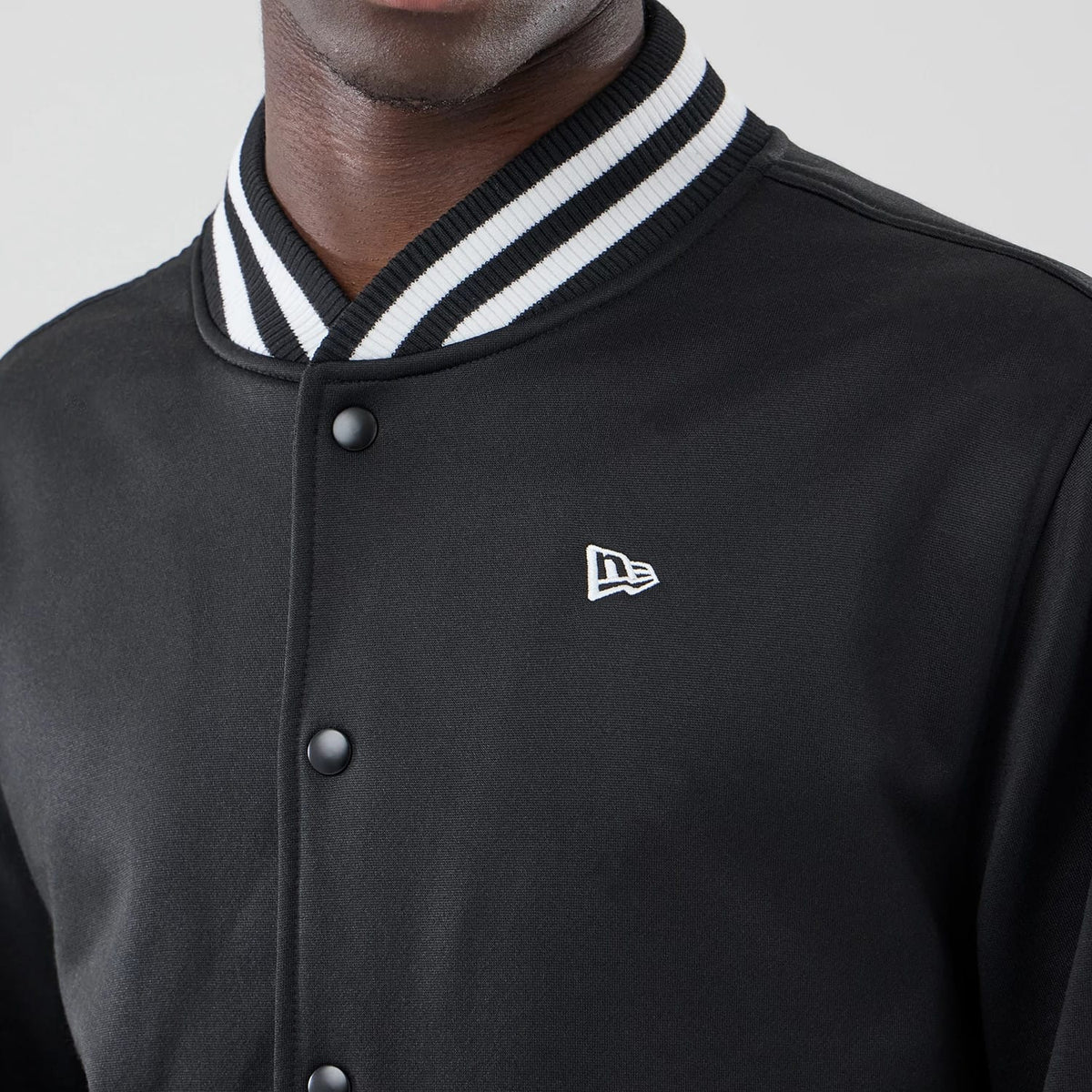 New Era Black Jersey Bomber Jacket-klyvox