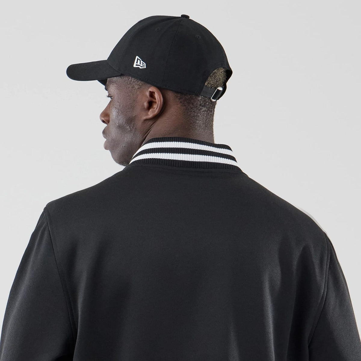 New Era Black Jersey Bomber Jacket-klyvox