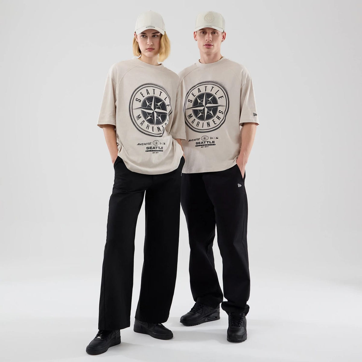 Seattle Mariners MLB Graphic Cream Boxy T-Shirt-klyvox